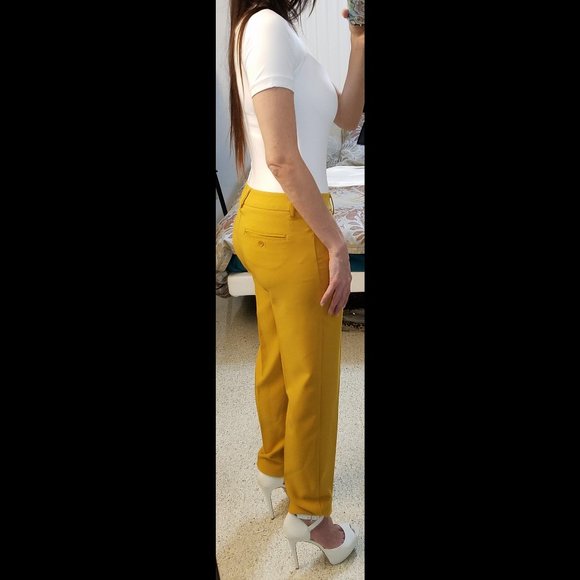 NEW Nanette Lapore Mustard Slim Leg Pants, Size 2 - Picture 12 of 13